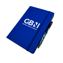 Load image into Gallery viewer, GB News Reporters&#39; A5 Notebook with Metal Ball-Point Pen (in Blue or Red)

